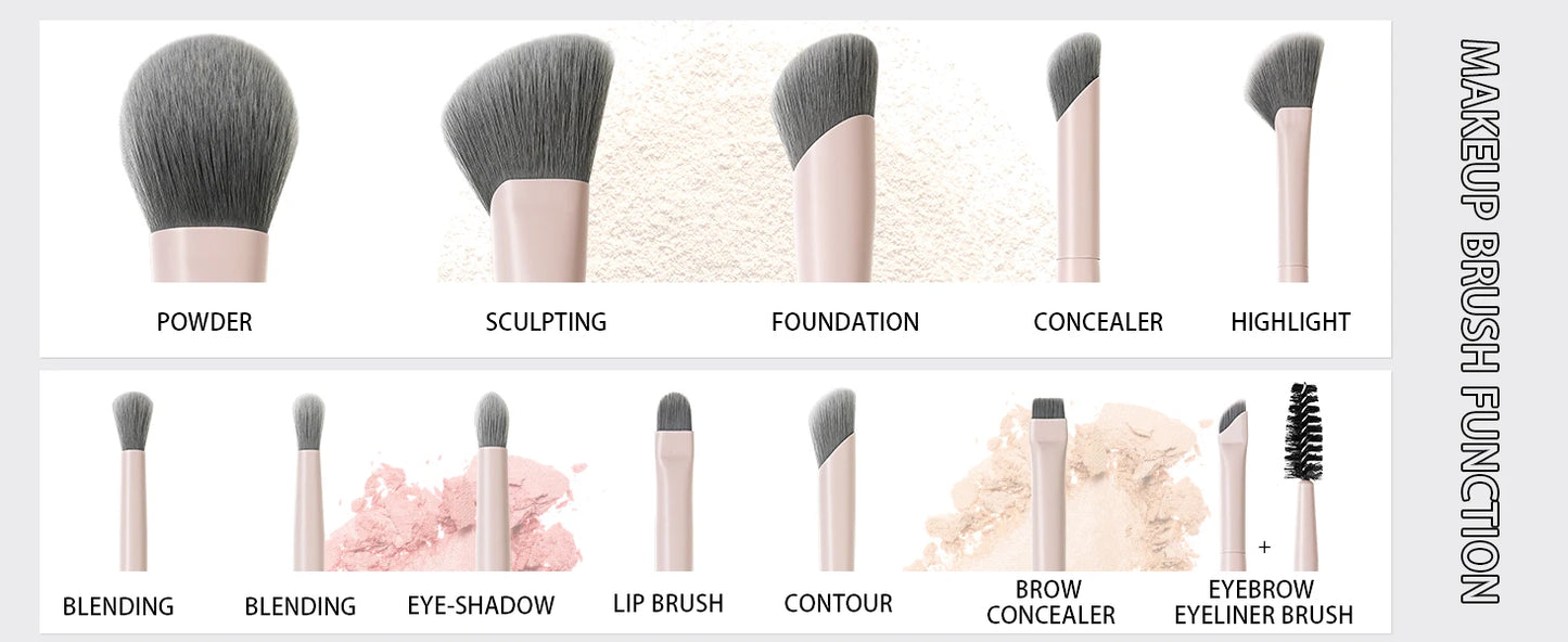 BEILI Vegan Professional Makeup Brush Set 12 Pcs Corn Bamboo Silk Angle Powder Foundation Eyeshadow Eyeliner Brushes Cosmetics