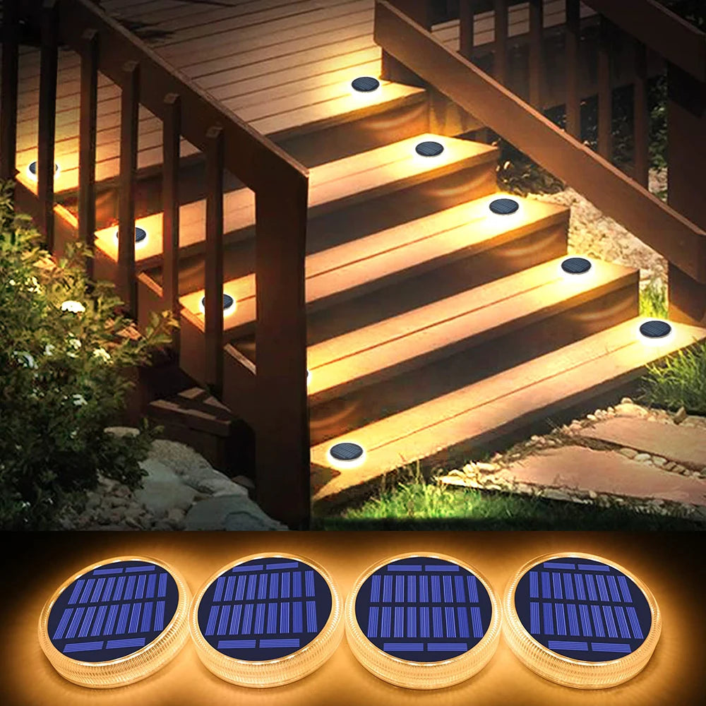 24LED Solar Garden Light Outdoor Solar Lighting Solar Deck Light Step Lights Stair Light Waterproof Lawn Lamps Underground Light