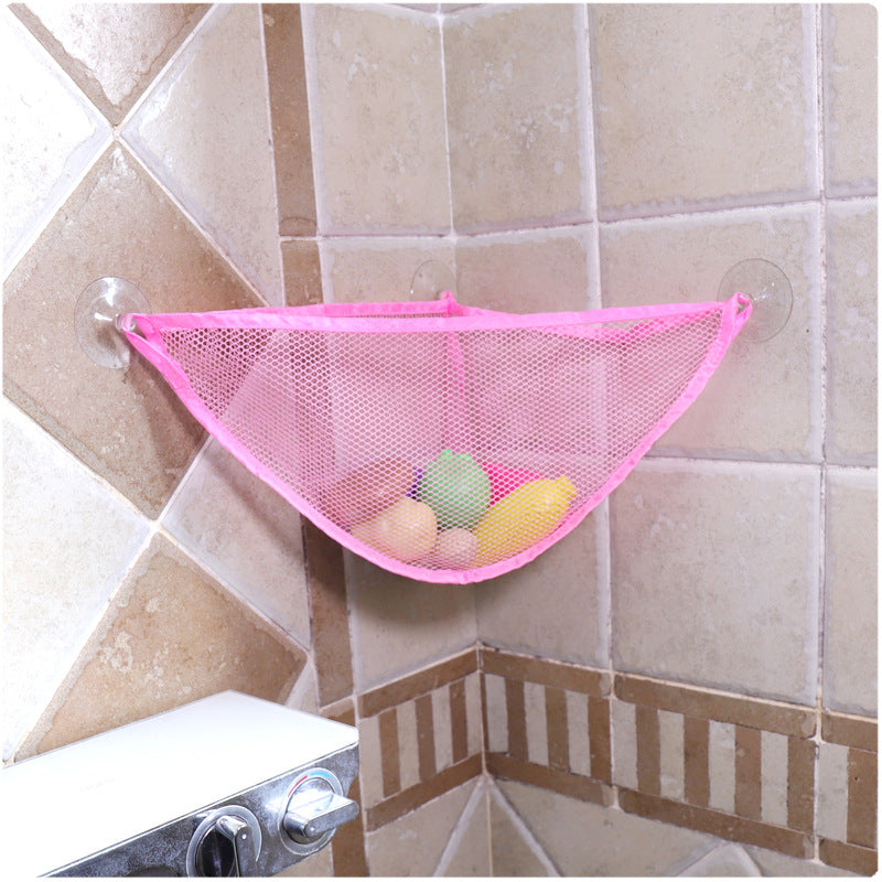 Baby Solid Colour Simple Bathroom Mesh Bag Child Bath Toy Storage Bag Net Suction Cup Baskets Wall Holder Organizer Water Toys
