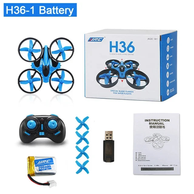 JJRC H36 Mini Drone 4ch 6-Axis Headless Mode Helicopter 360° Flip 3 Batteries Remote Control Quadcopter Toy Mini Drone For Kids