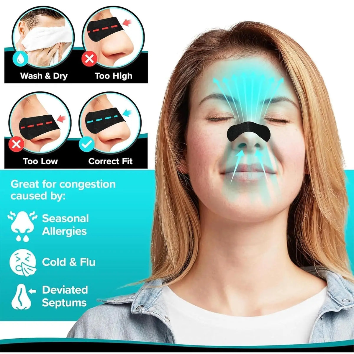 Anti Snoring Nose Strips for Breathing Correction Physical Expansion Breathable 2026 Patch Better Sleep Anti-Snoring Nasal Stri
