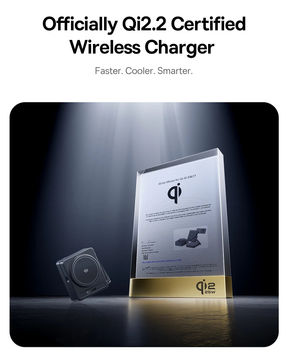 Baseus 3 in 1 Magnetic Wireless Charger Qi2.2 35W Fast Charging for IPhone 17 16 15 14 IWatch Earbuds AirPods Pro IWatch