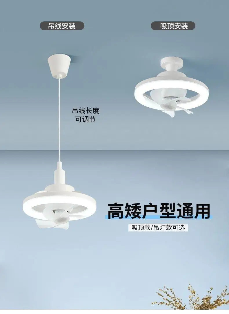 LED Ceiling Fan with E27 Screw and Remote Control, Oscillating Ceiling Fan with Adjustable Speed, Quiet for Bedrooms (124)