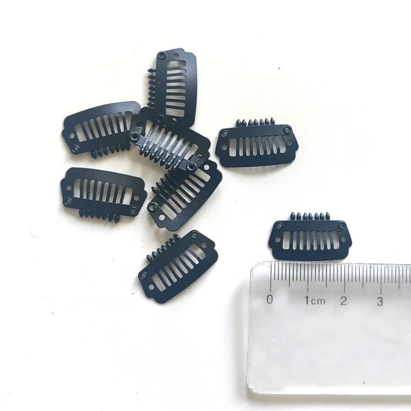 30pcs 2.3cm-3.6cm Hair Extension Clips Wig Clips For Human Hair Bangs Snap Hair Clips For Extensions Metal Comb For Closure