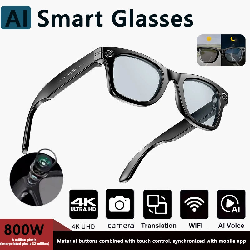 2025 Smart Glasses Photography Video AI Intelligent Interactive Translation Smart Sunglasses Bluetooth Call Music Play For IOS
