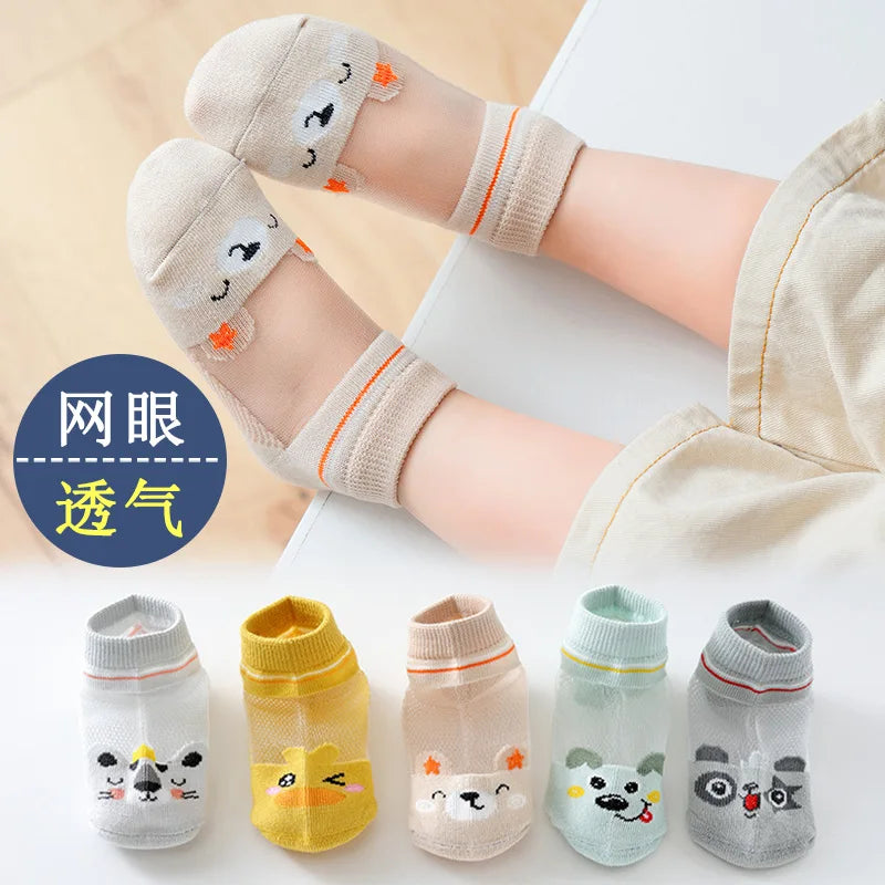 5 pairs 0-3-5-12 years old children's socks all genders Mesh Cotton Class A boys kids socks KS-2 socks for girls cartoon socks
