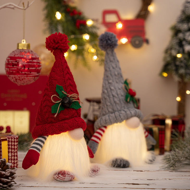 Christmas Gnome LED Night Light 2025 - Sequins Faceless Doll Ornament, Xmas Decor Gift for New Year Holiday