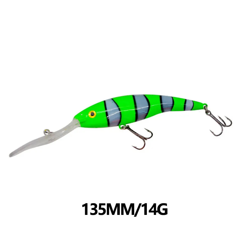 1PCS 14/20G 135/155MM Minnow Fishing Lure Wobbler Artificial Bionic Fish Swimbait Deep Tail Dancer Super Diving Hard Bait