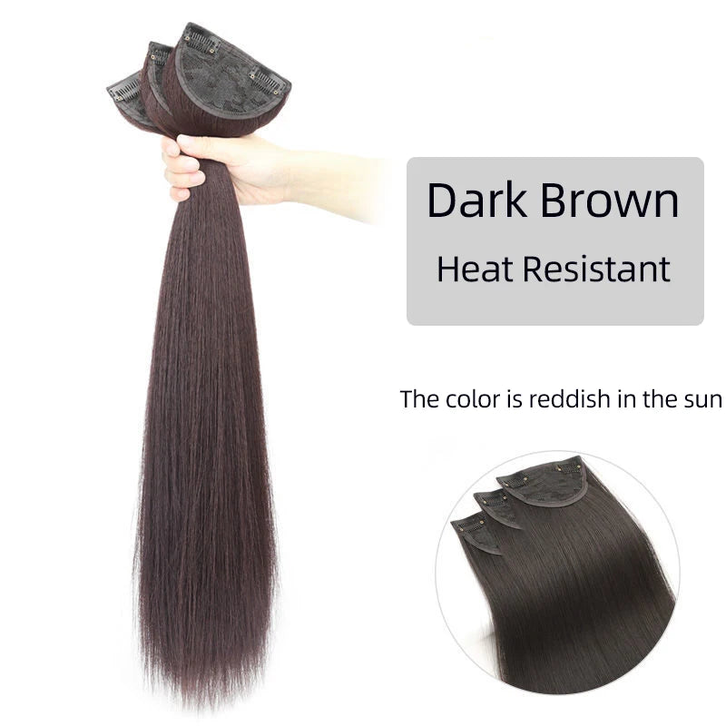 Aosiwig Synthetic Hair Extensions Long Straight Curly Wavy Natural Fake False Wig Female Clip In Hairpiece One Pieces for Women