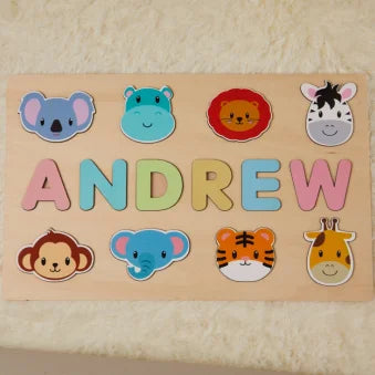 Montessori Personalised Wooden Puzzle Baby Custom First Name Puzzle Customization Letter Board Gift Child Jigsaw Educational Toy