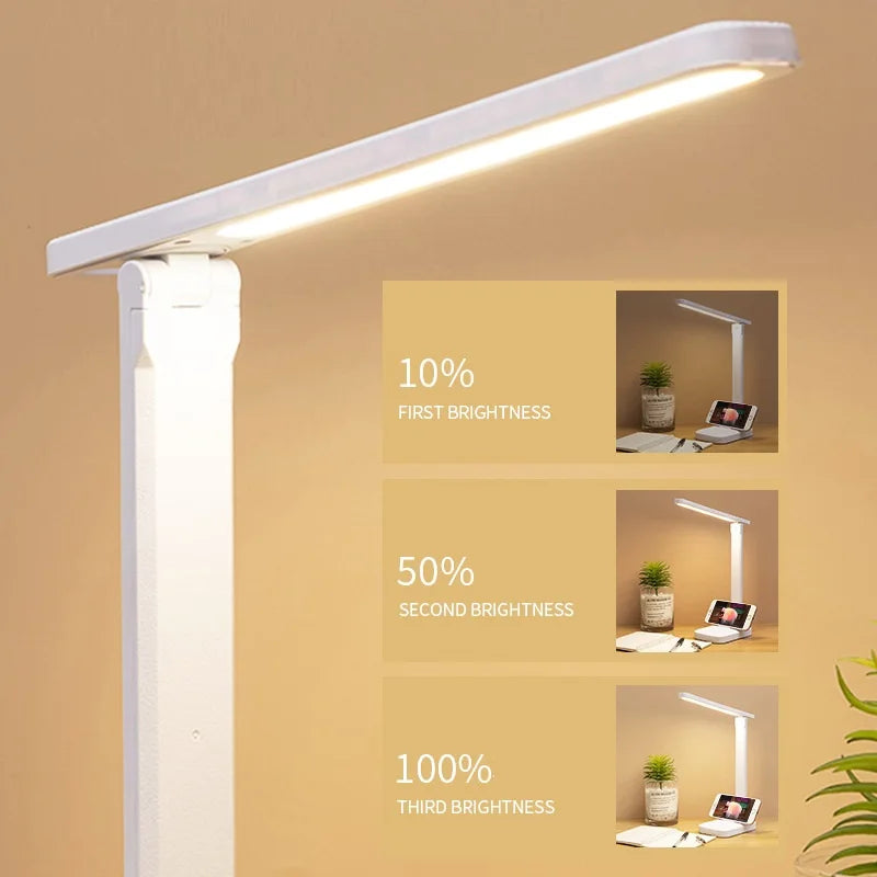 1PC Folding table lamp eye protection touch dimmable LED lamp student dormitory bedroom reading USB charge table lamp