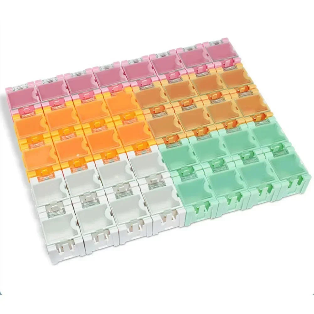 10pcs Electronic Component Container Cases Mini Storage Boxes Kit Plastic Mini Tool Box For Chip Screws Nuts 31.5x21.5x25mm