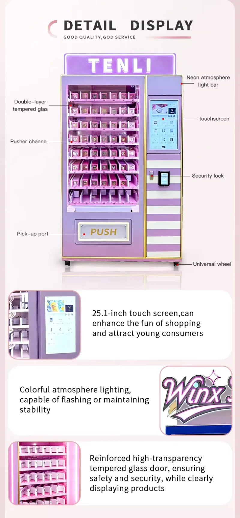 Automatic Makeup Dispenser Machine with LED Display, Smart Beauty Vending Solution for Stores and Public Locations