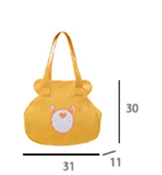 Personalised Tote Bag for Women, Girls Student Custom Your Name Canvas Shoulder Bag, Cute Bear Crossbody Hand Bags, Casual Tote