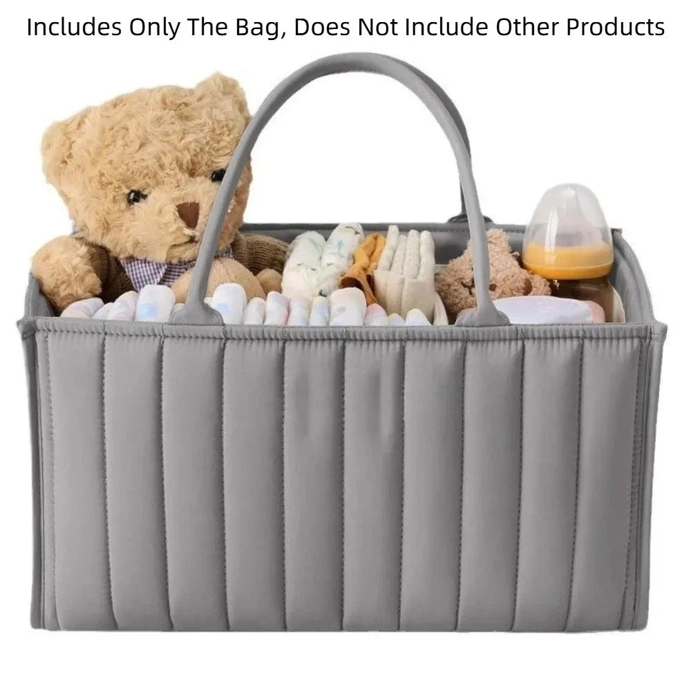 Large Capacity Baby Diaper Organizer Floral Beige Multi-Pocket Foldable Mommy Bag Multifunctional Portable Diaper Storage Bag