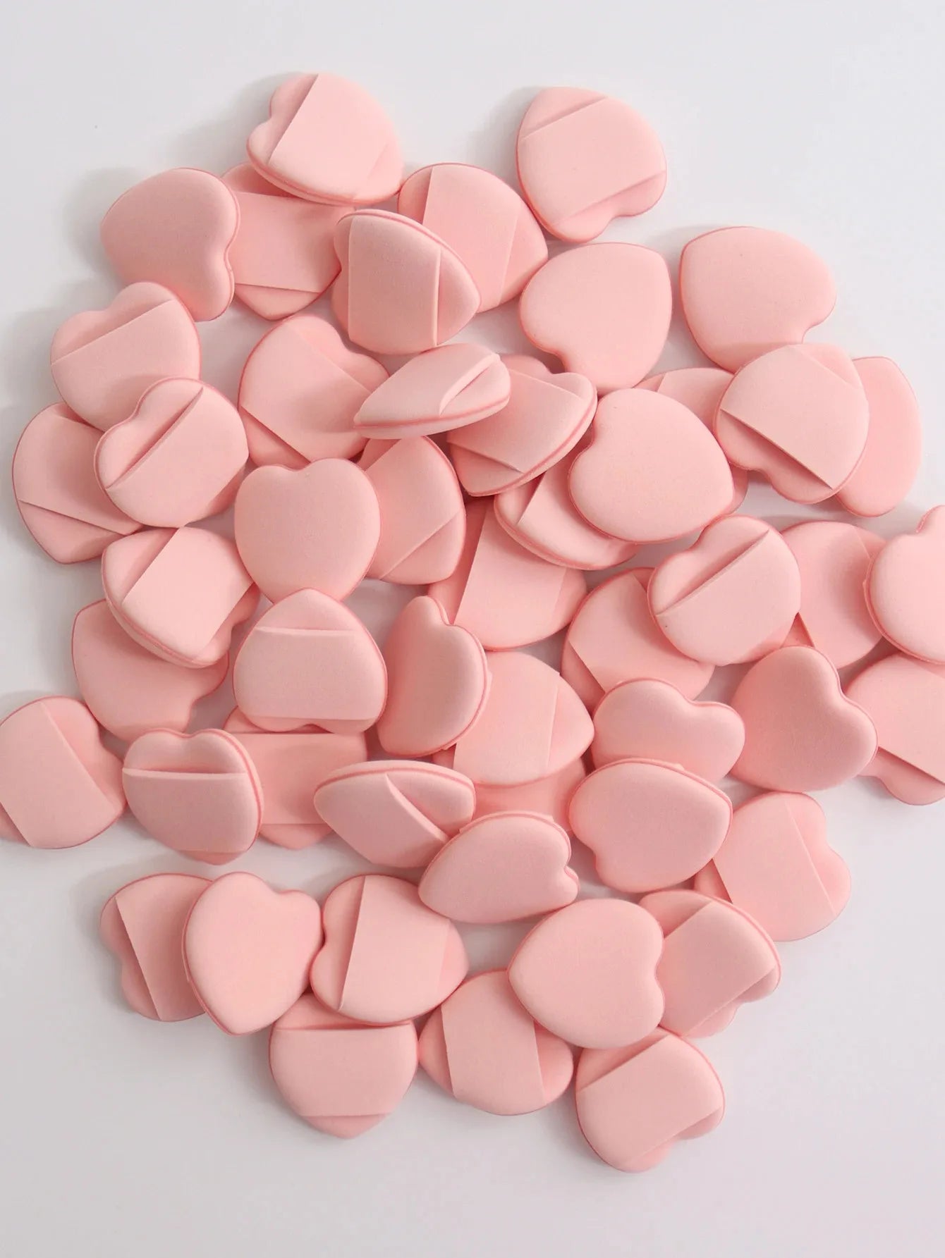50-Pack Mini Fingertip Powder Puff Set (Pink) - Precision Foundation & Concealer Applicator Sponge Finger Pads