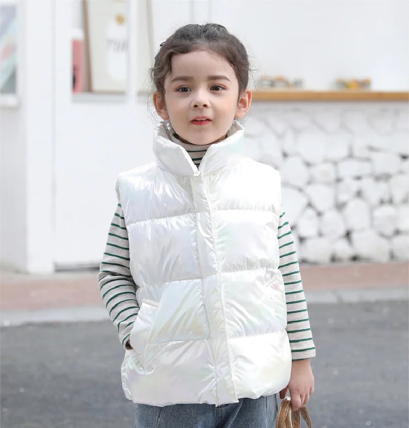 Kids Down Cotton Vest 2024 New Autumn Winter Girls Boys Fashion Warm Waistcoats No-wash Outerwear 3-10 Years Children Clothes