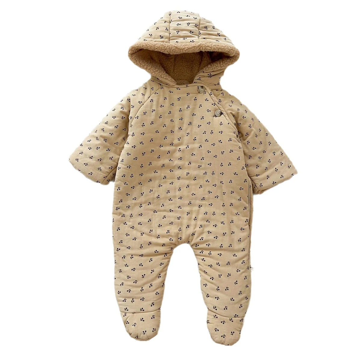 2025 Winter New Baby Plus Velvet Thick Warm Hooded Romper Infant Boy Girl Long Sleeve Fleece Jumpsuit Newborn Clothes 0-24M
