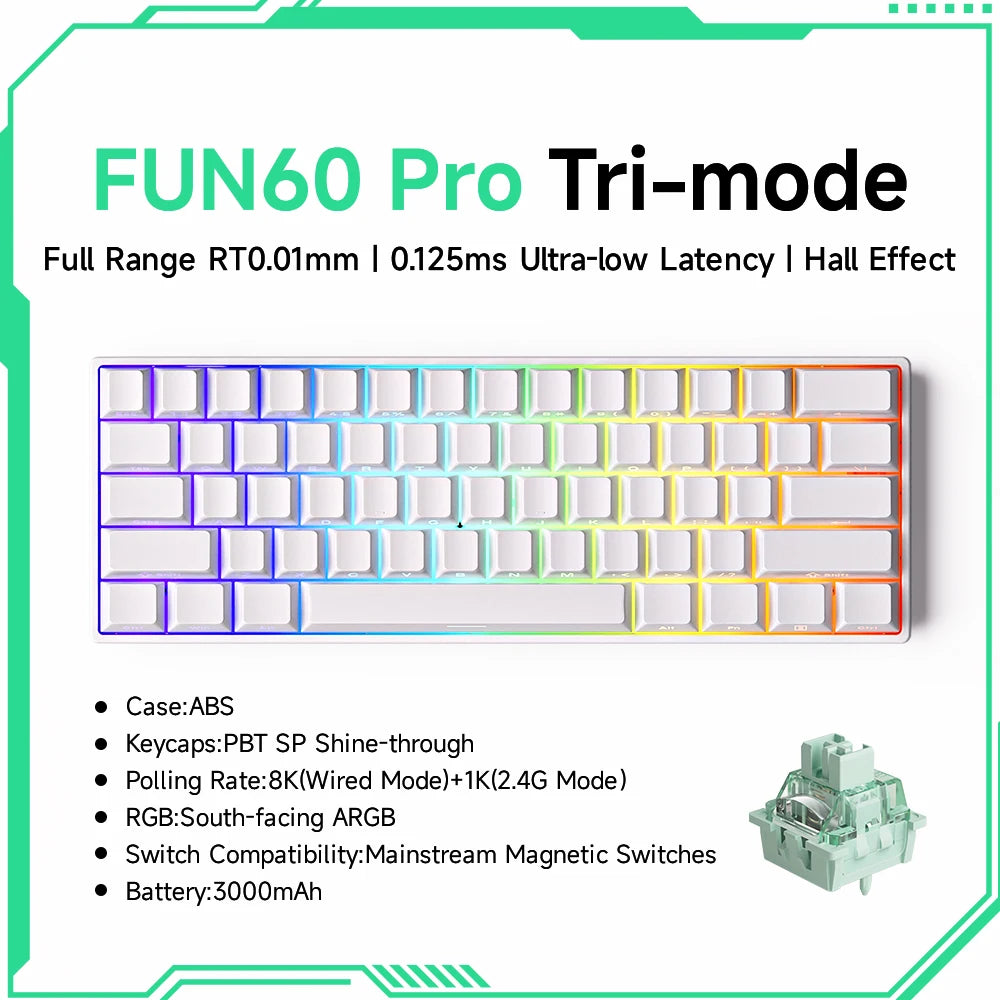Akko MonsGeek FUN68 FUN60 PRO&MAX  HE Magnetic Keyboard 60% 65%Gaming Keyboards Rapid Trigger 8K Custom Keyboard Gamer Esports