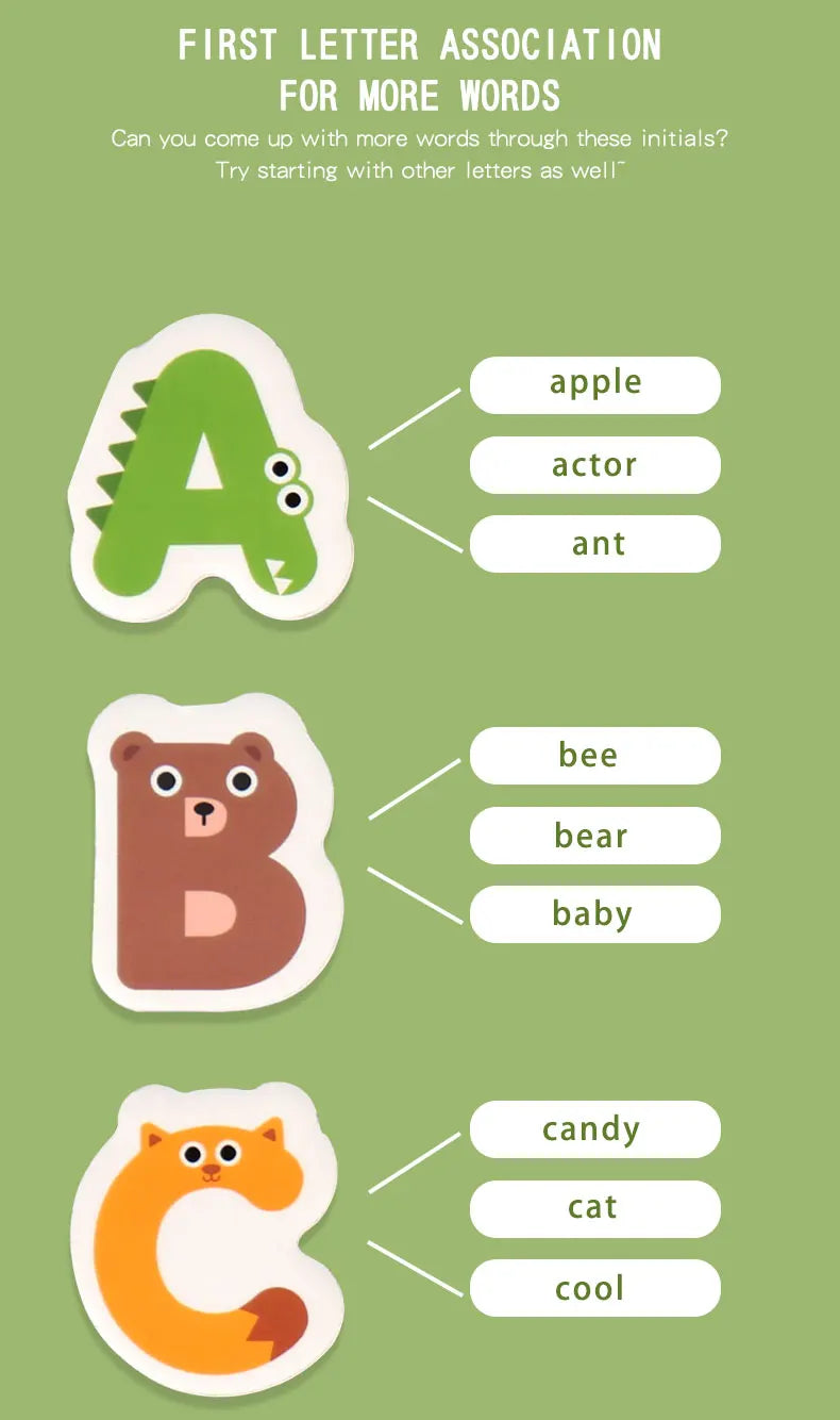 Montessori Busy Quiet Book English Magnetic Letters Card Pairing Exercise Puzzle Spell Games Educational Toys For Children Gifts