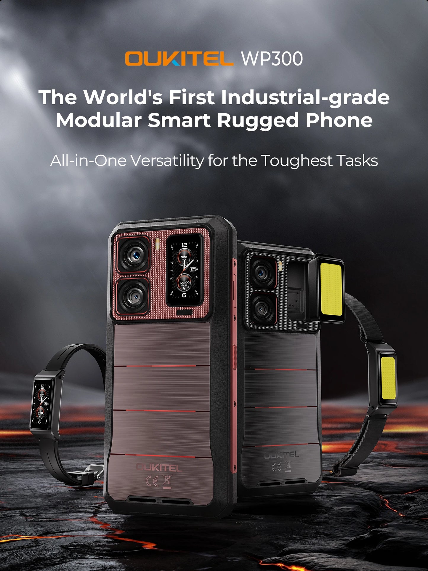 2025 NEW Oukitel WP300 Rugged Phone 6.78" FHD 120Hz Telephone Portable 36GB (12+24) GB+512GB 16000mAh Smartphone 5G Android 15