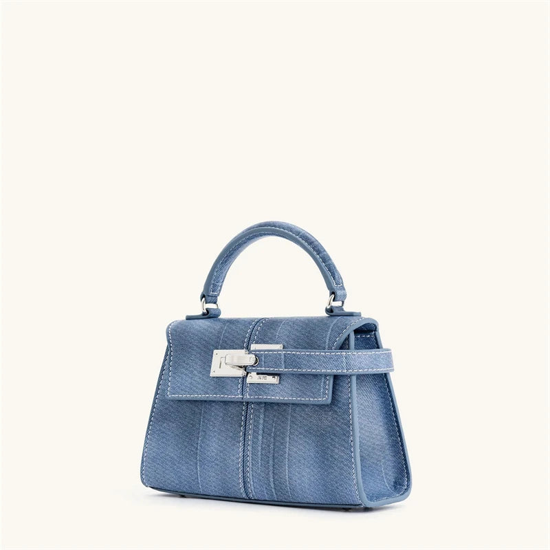 Luxury Elise Mini Square Crossbody Bag: Black Vegan Leather Designer Handbag - High-End Shoulder Purse for Women