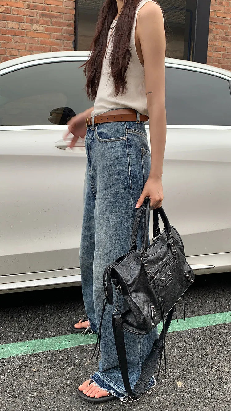 Luxury Designer City Motorcycle Shoulder Tote Bag for Women Large Capacity Autumn Winter Handbag Crossbody Stylish Women's Bag