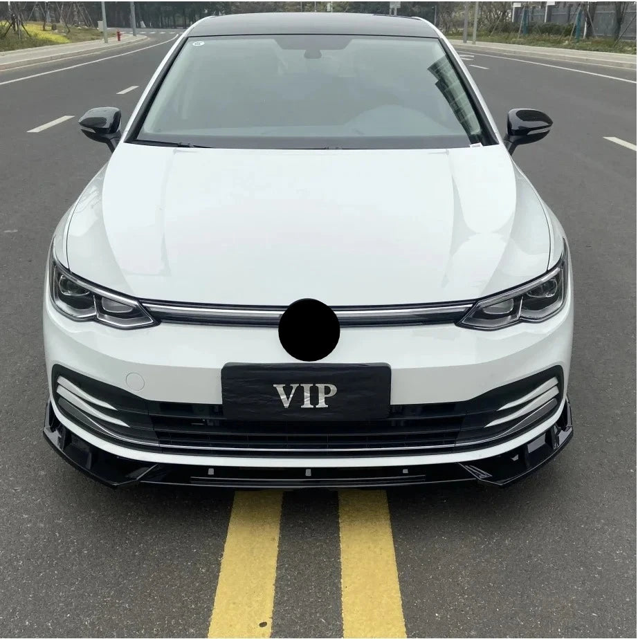 For Volkswagen VW Golf 8 MK8 Ⅷ R GTI GTD GTE 2019 To 2023 Front Bumper Lip Splitter Spoiler Diffuser Body Kit Auto Accessories