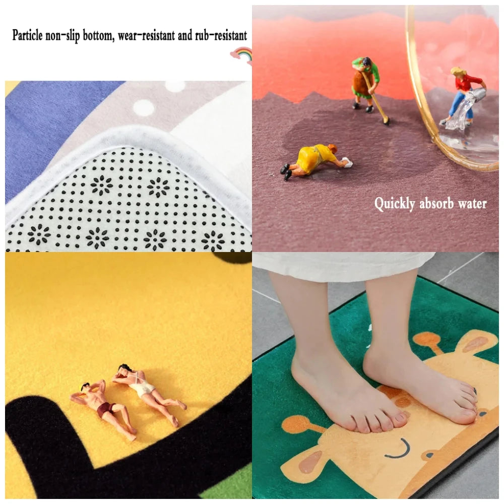 Japan Fashion H-Hysteric M-MiniS Floor Mat Non-Slip Laundry Room Mat Laundry Decor Balcony Child Living Room Bedside Mats