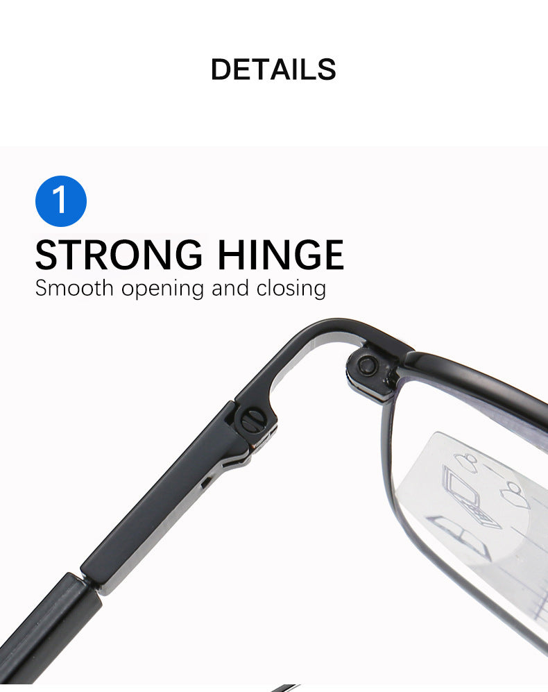 Color Changing Reading Glasses Men Automatic Zoom Progressive Multifocal Presbyopia EyeGlasses +1.0-+4.0 Anti Blue Light Eyewear