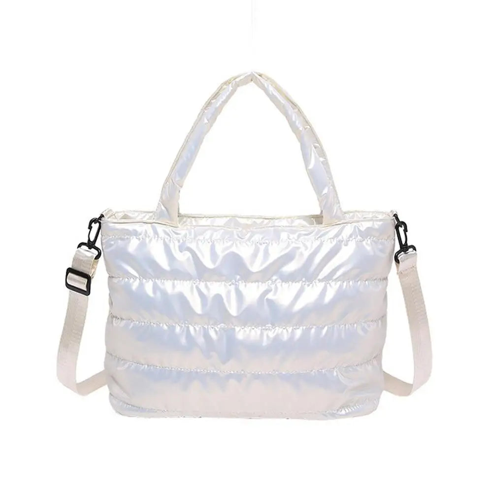 Large Tote Padded Handbags Designer Quilted Women Shoulder Bags Luxury Nylon Down Cotton Crossbody Bag Winter Tote Big