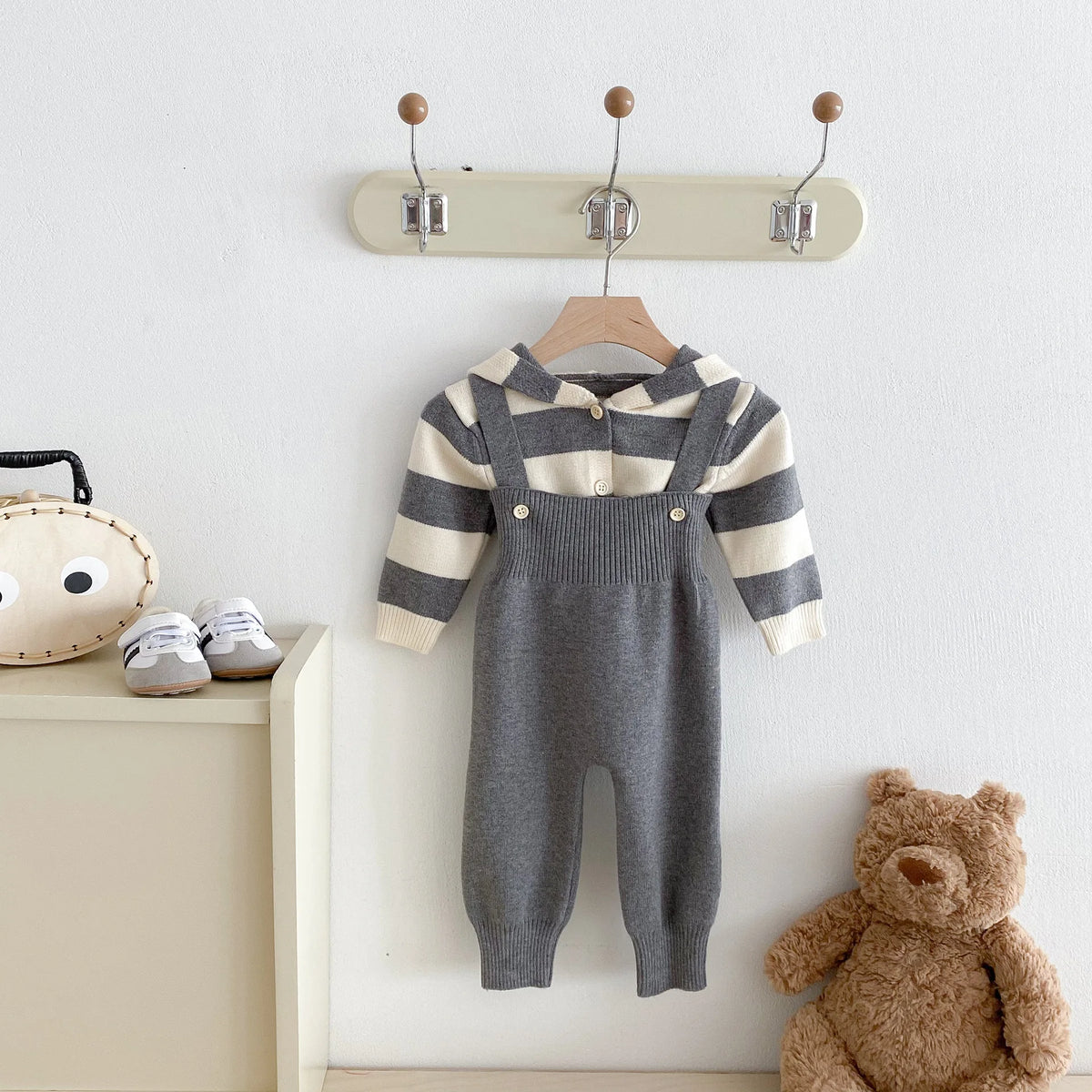 Autumn New Baby Clothing Set Infant Boys Knit Cardigans And Solid Cardigans 2PCs Sweater Suit