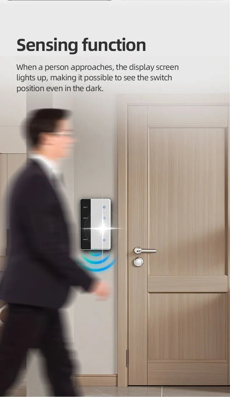 Zemismart DIY Name Switch Zigbee Smart Display Screen Touch Light Switch US Type Works with Tuya Alexa Google Home Voice Control