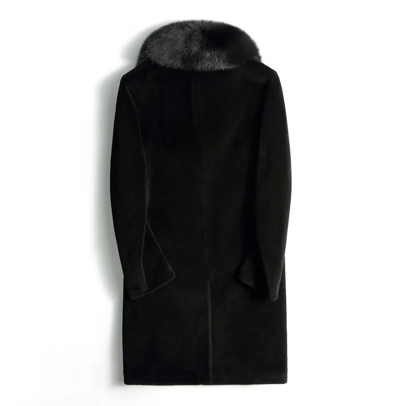 2024  Men's Imitation Fur Liner Winter Warm New Fur One-piece Coat Imitation Mink Fleece Mid-length Fur Coat  Men Jacket