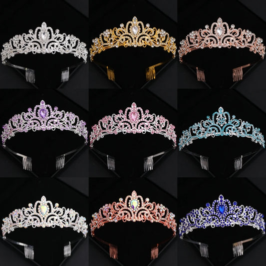 Crystal Bridal Tiaras And Crowns Rhinestone Prom Diadem Crown For Women Bridal Wedding Hair Accessories Jewelry Crown Tiara Gift