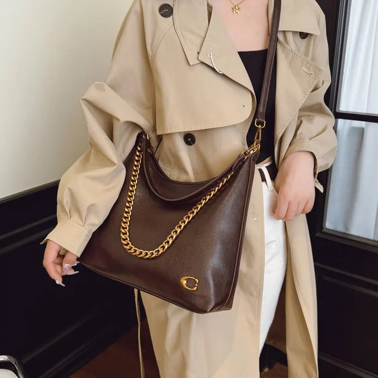 Luxury Brand Trendy Diaper Bag Stylish Leather Crossbody Handbag For Women Elegant Messenger Purse Minimalist Chic