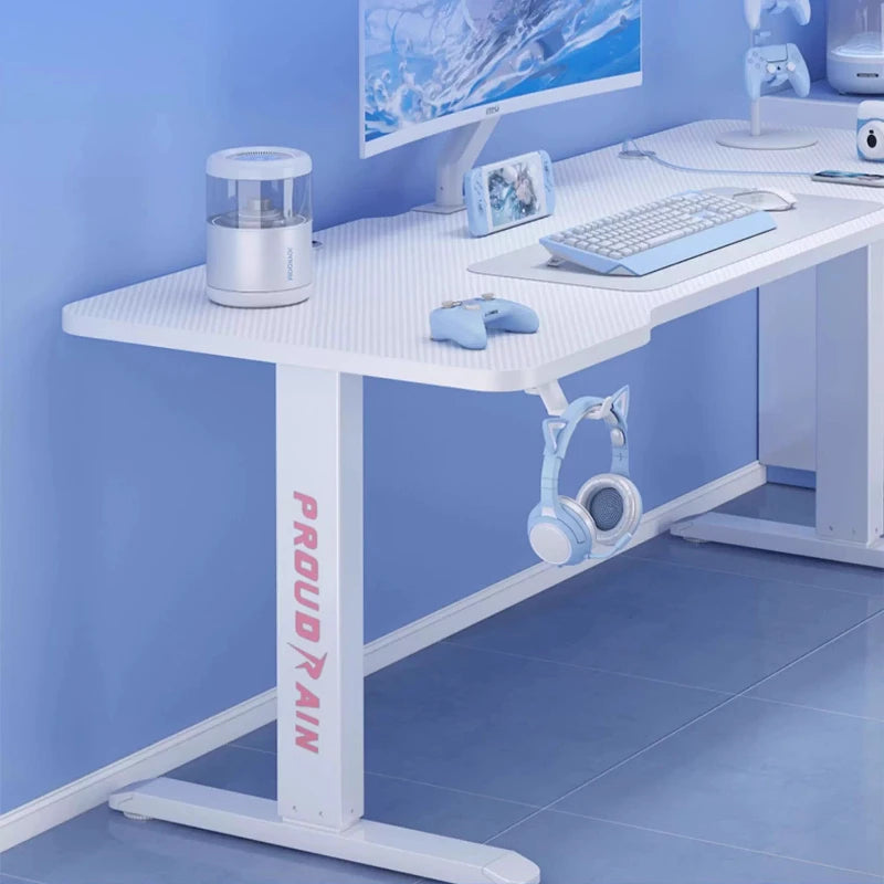 white elegant Computer table Modern Luxury elegant design elevable desk high-end fashion escritorios gaming bedroom furniture