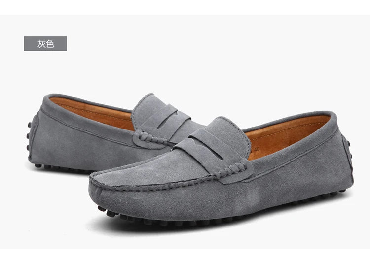 Men's Casual Fashion Genuine Leather Loafers Moccasins Slip-On Driving Shoes 38-50 Size Range Male Flats Comfort Footwear