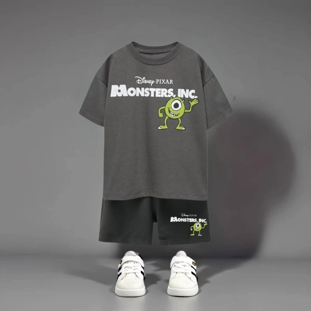 Cartoon T-shirt + Shorts Kids Two Piece Set Summer Clothing 2025 New Fashion Children Short Sleeve Suit Baby Boys Tracksuits