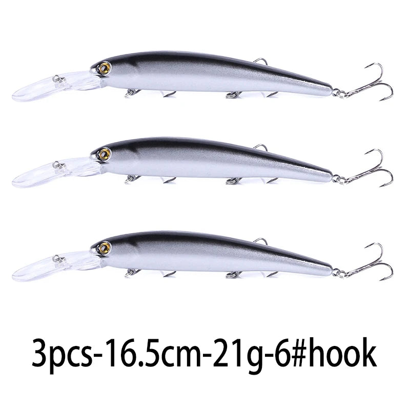 1pcs 16cm 20g Deep Diving Large Minnow Wobbler Lure Artificial Hard Bait Crankbait Bass Pike Perch Walleye Fishing Tackle