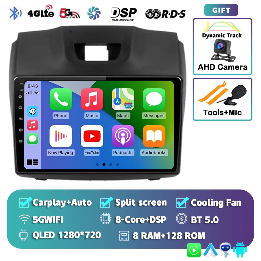 Android 15 Carplay For Chevrolet Holden S10 TRAILBLAZER COLORADO ISUZU DMAX GPS Car Radio Audio Multimedia Player Stereo Audio