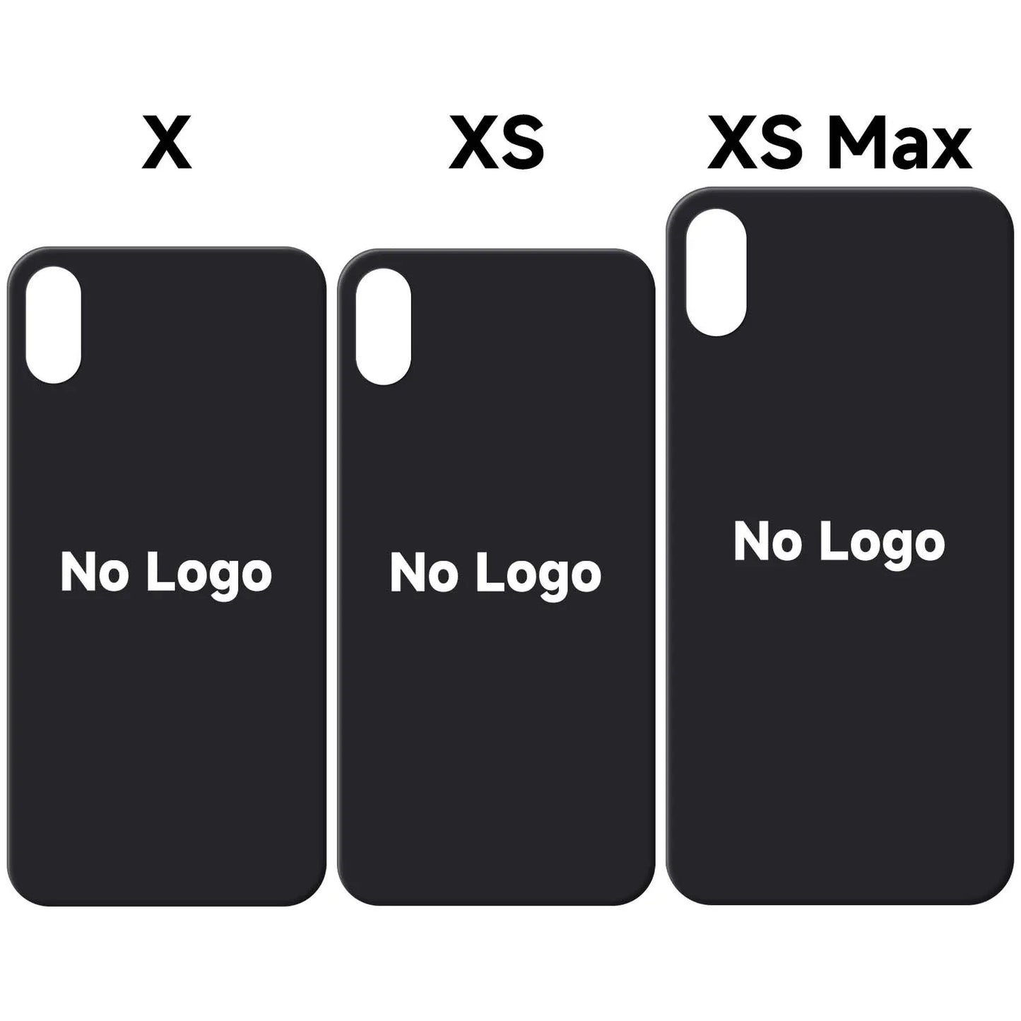 For iPhone X/XS/XS Max Battery Back Cover Glass Panel Rear Door Housing Case Replacement Part No Logo