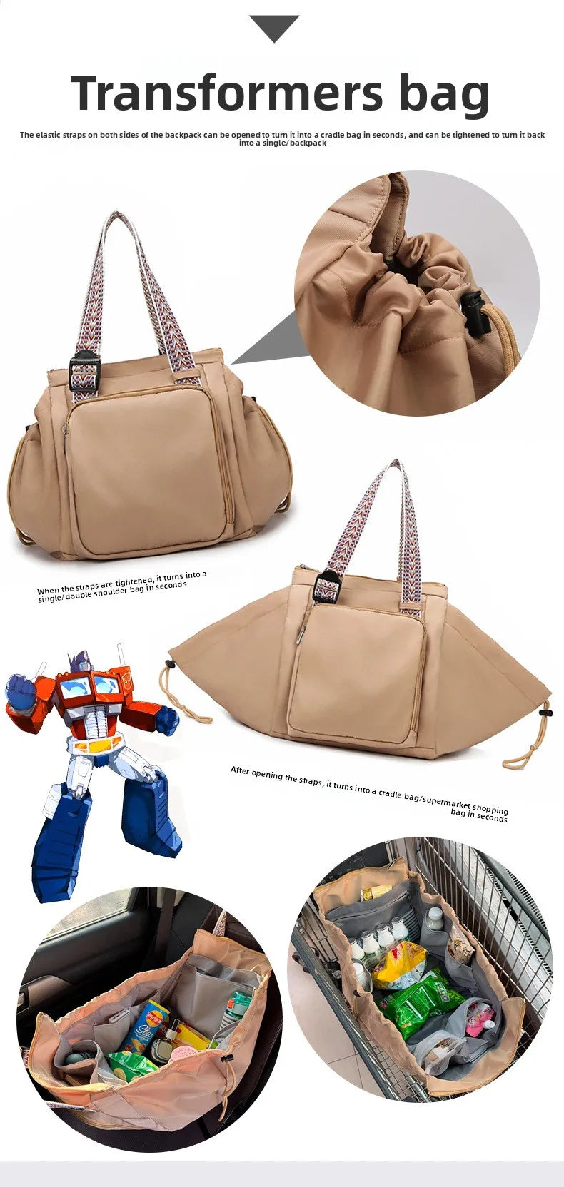 Baby Diaper Bag Multi-pocket Travel Duffel Bags Foldable Gym Bag Women Hand Luggage Airport Bags Mom Stroller Maternity Totes