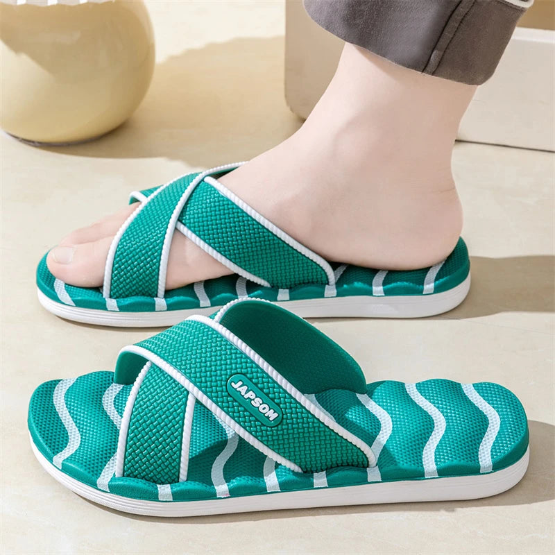 Couple Style Men's and Women's New Summer Beach Shoes Lightweight Flip-Flops Non-Slip Large Size Slippers Thick-Soled Anti-Odor