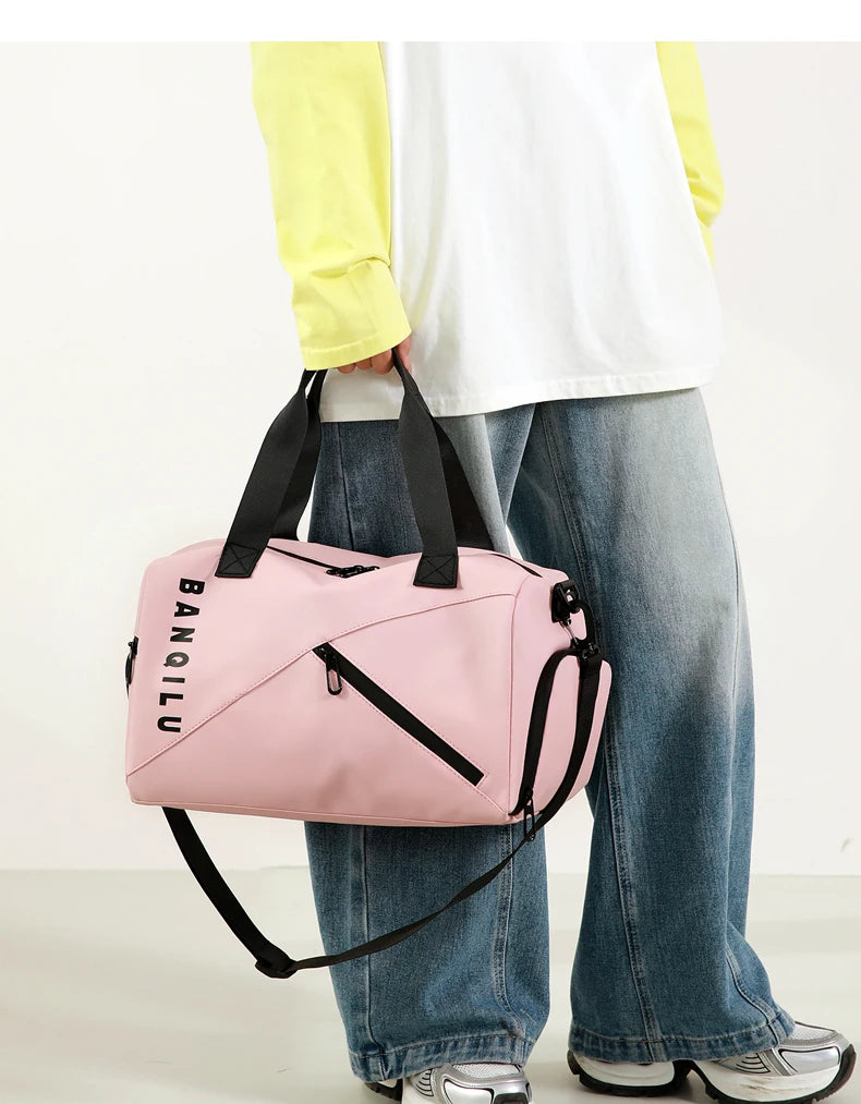 Unisex Large Capacity Handbag Crossbody Shoulder Bag Water-resistant, Gym Bag, Travel Bag for Men, Also Fits on Luggage Trolley