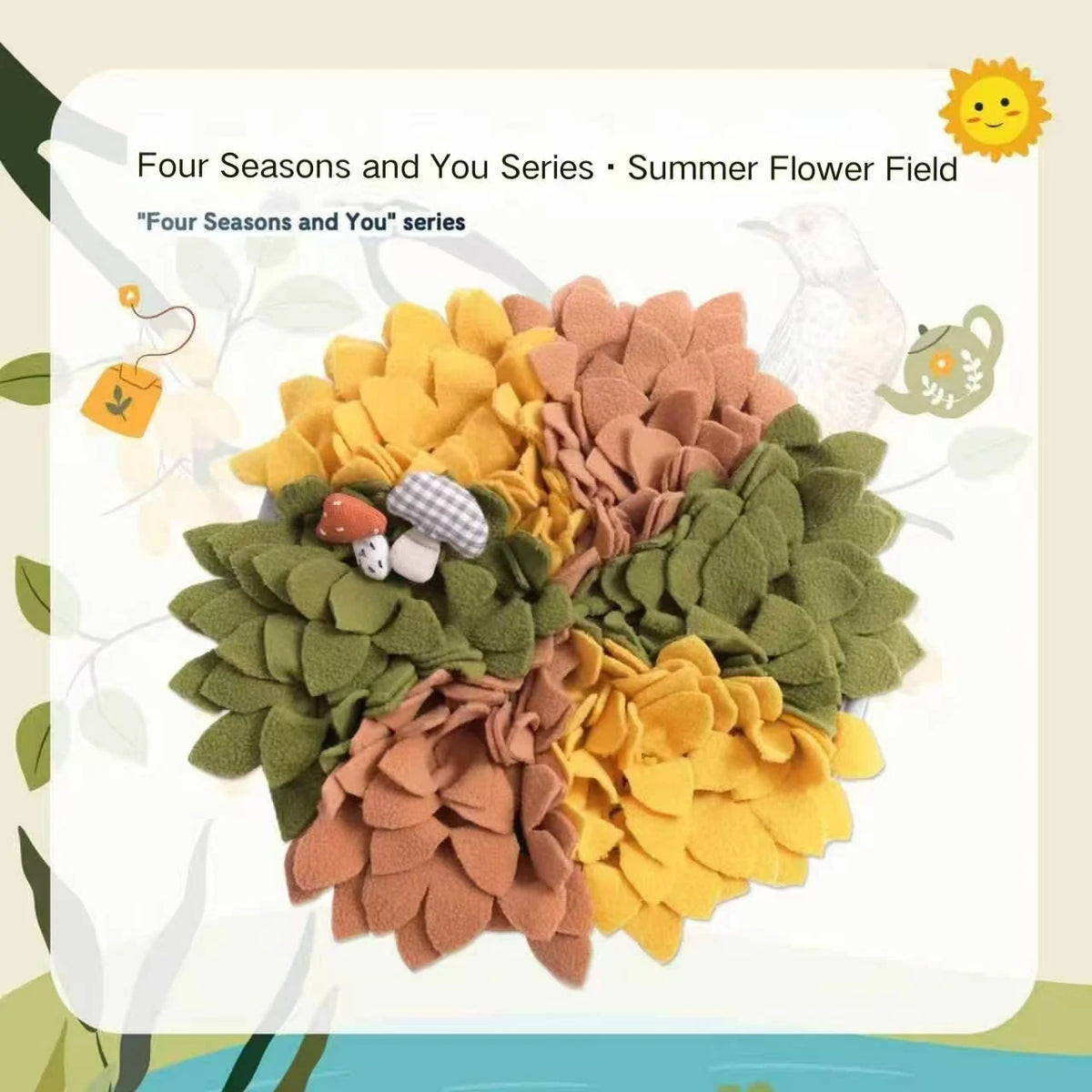 'Four Seasons and You' Series Pet Sniffing Mat Dog and Small Pet Sniffing Mat Educational Slow-Feeding Anti-Choking Food Press