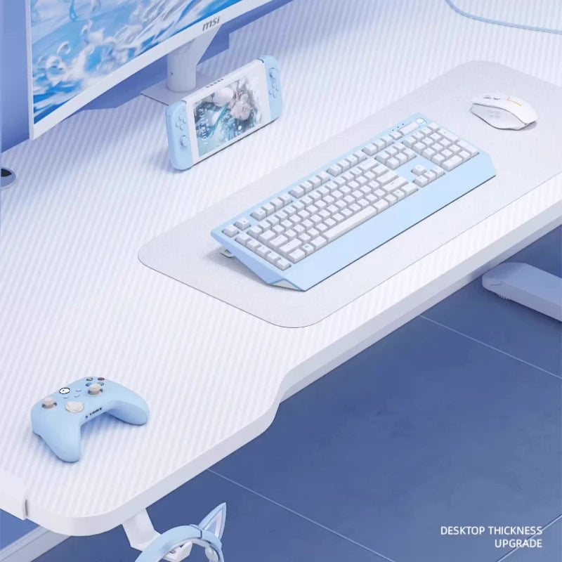 white elegant Computer table Modern Luxury elegant design elevable desk high-end fashion escritorios gaming bedroom furniture