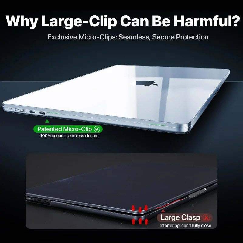 100% Ultra-clear hard case for 13.6" MacBook Air (M4-M2 2022-2025). Crystal-clear, sturdy, protects from scratches &amp; impacts