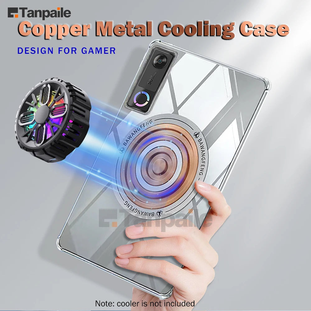 Cooling CaseFor Lenovo Legion Y700 Gen5 2026 Tablet Copper Magnetic Heat Dissipation Soft Shell For  Y700 Gen4 Gen3 Gen2