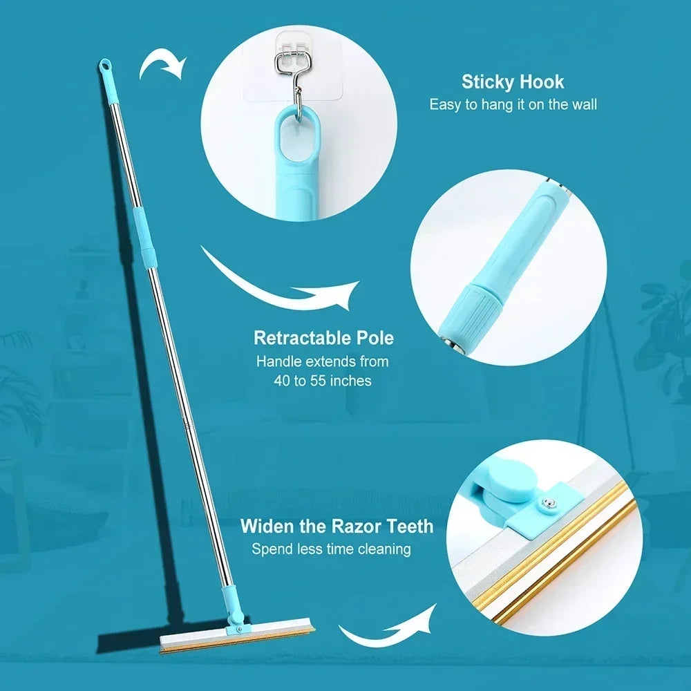 Pet Hair Remover Set Carpet Rake for Pet Hair Removal Adjustable Long Handle Dog Cat Hair Broom Reusable Fur Lint Remover